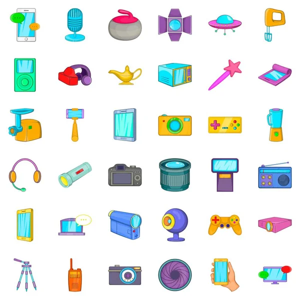 Sanal gerçeklik Icons set, karikatür tarzı