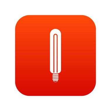 Borulu ampul simgesi dijital kırmızı