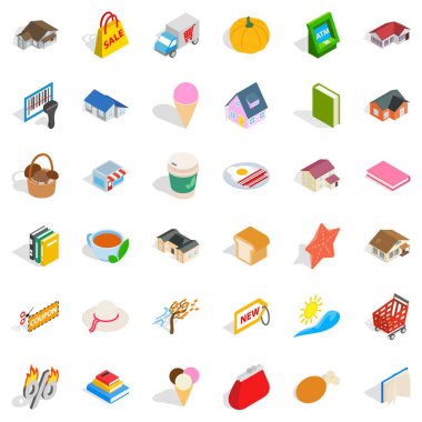 Tatlı Icons set, izometrik stili