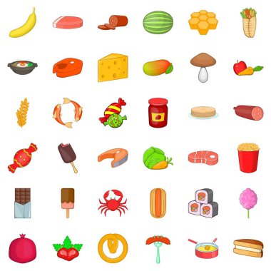 Muz Icons set, karikatür tarzı