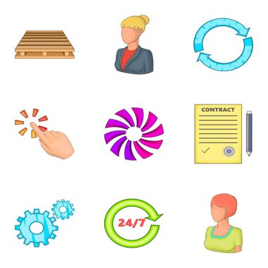 Exchange Icons set, karikatür tarzı