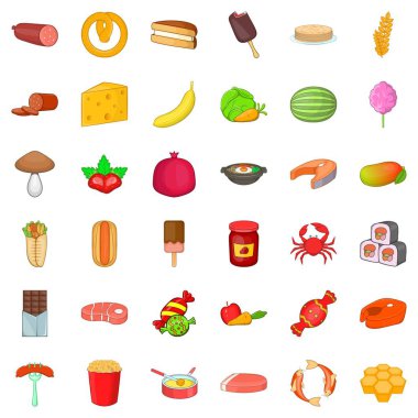 Karpuz Icons set, karikatür tarzı