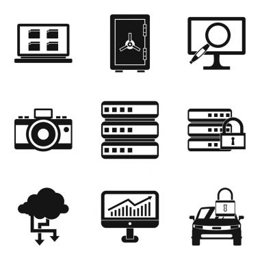 Kaydetme bir film Icons set, basit tarzı