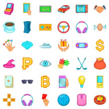 El sıkışma Icons set, karikatür tarzı