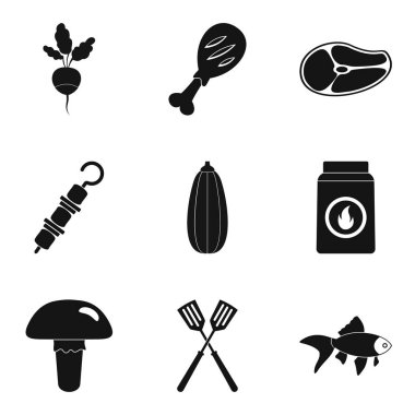 Sıvı duman Icons set, basit tarzı