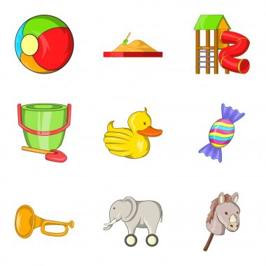 Güzel oyuncak Icons set, karikatür tarzı