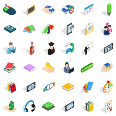 Selfie Icons set, izometrik stili