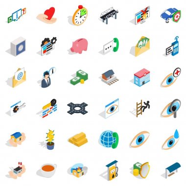 Tıp Icons set, izometrik stili