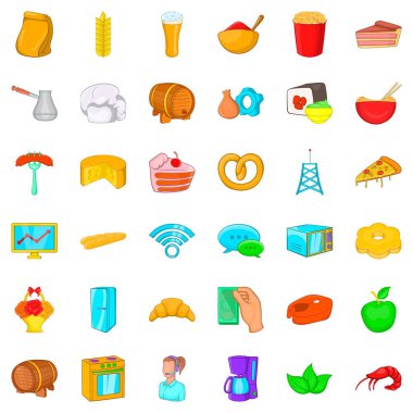 Buzdolabı Icons set, karikatür tarzı