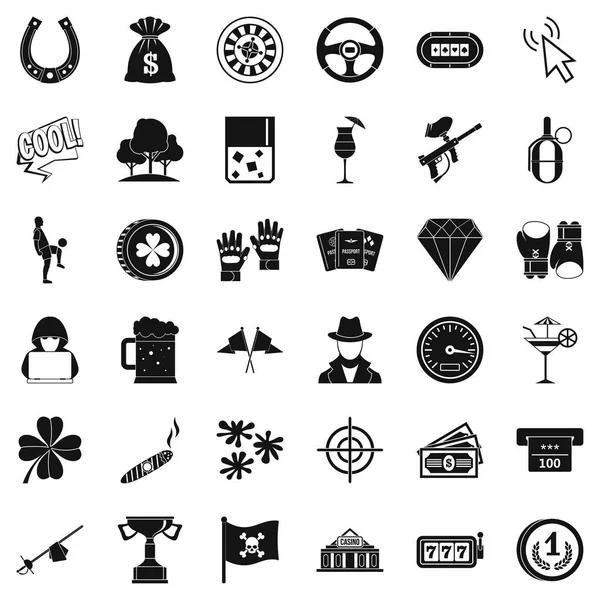 Conjunto de iconos de azar, estilo simple — Vector de stock