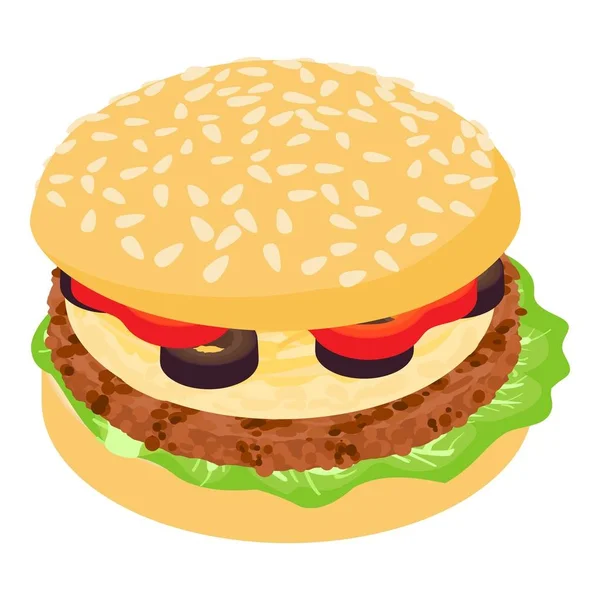 Icono de aceitunas de hamburguesa, estilo isométrico 3d — Vector de stock