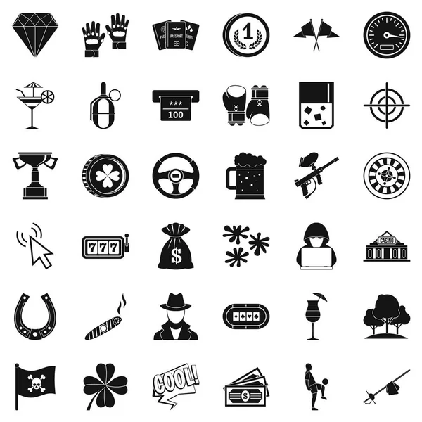 Conjunto de iconos de ruleta, estilo simple — Archivo Imágenes Vectoriales