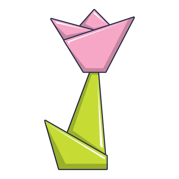Origami Tulpe Symbol, Cartoon-Stil — Stockvektor