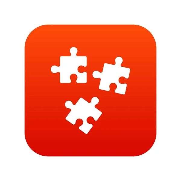 Puzzle icono rojo digital — Vector de stock