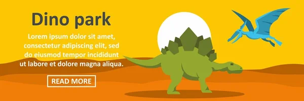 Dino park banner horizontale concept — Stockvector