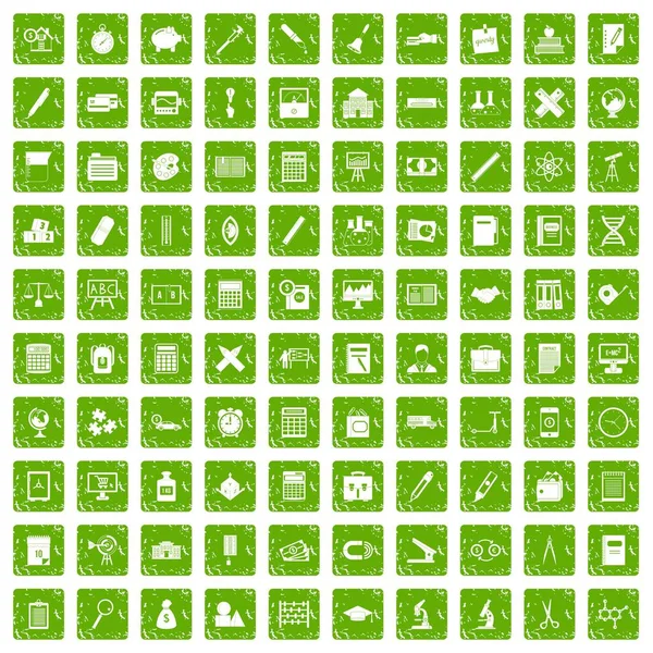 100 hesap makinesi simge yeşil grunge ayarla