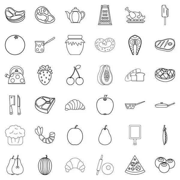 Kesme tahtası Icons set, anahat stili