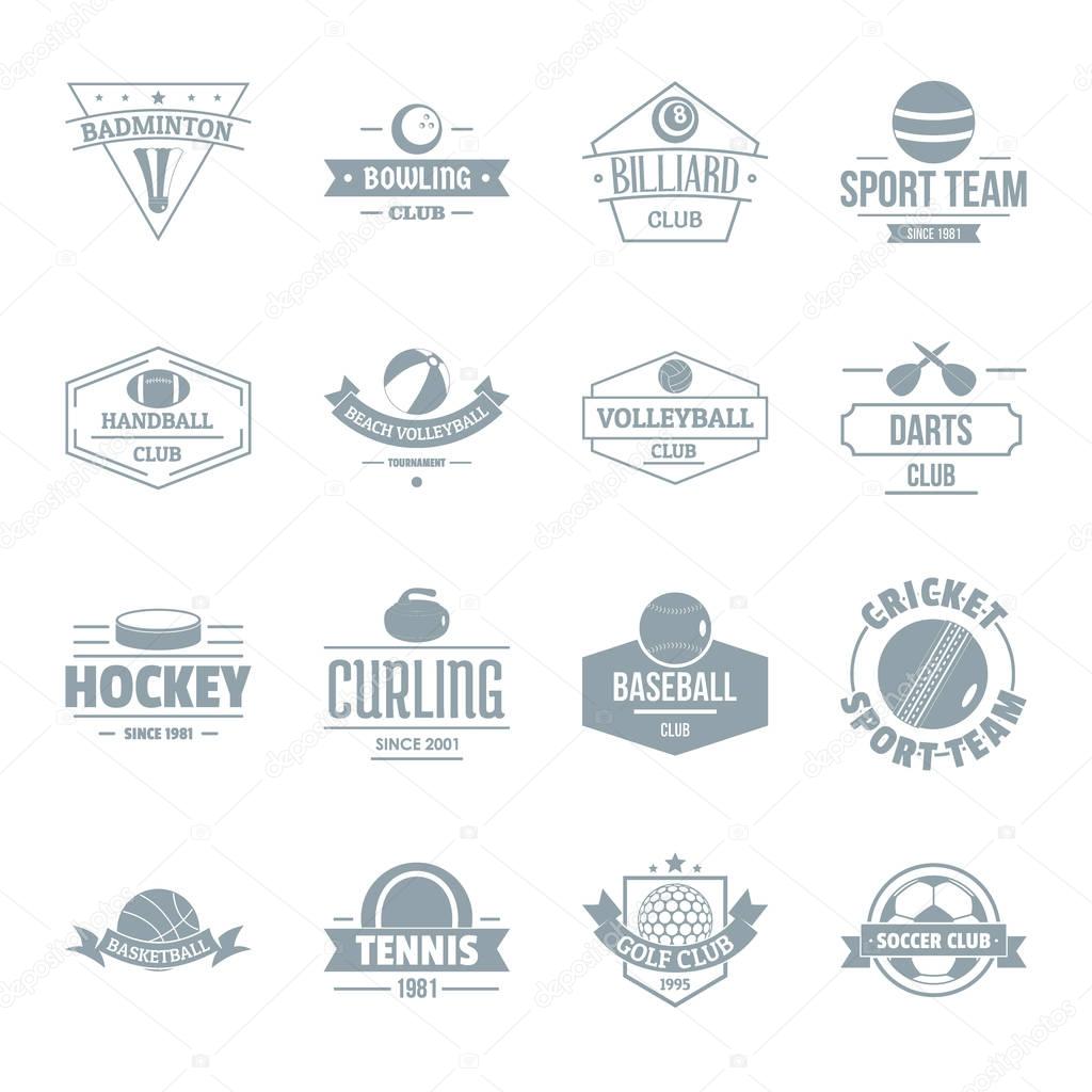 Sport balls logo icons set, simple style