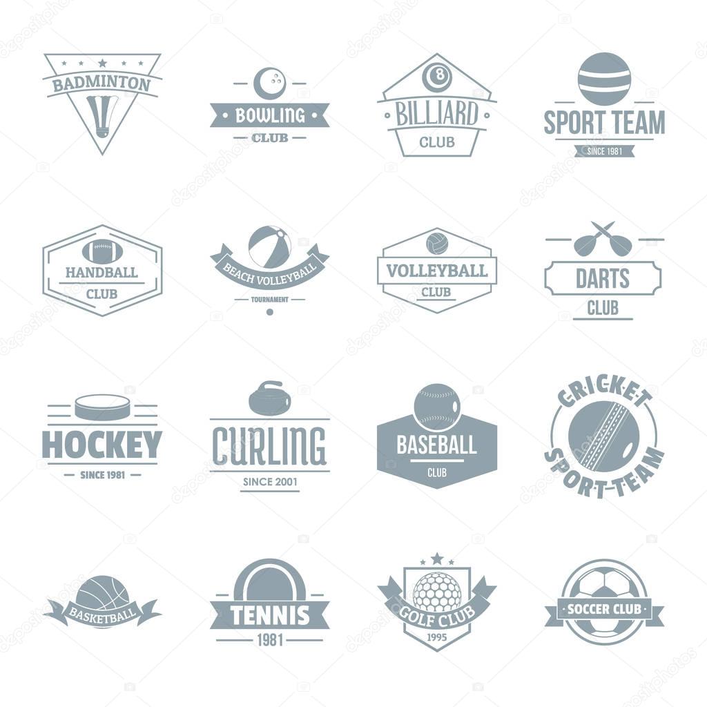 Sport balls logo icons set. Simple illustration of 16 sport balls logo vector icons for web