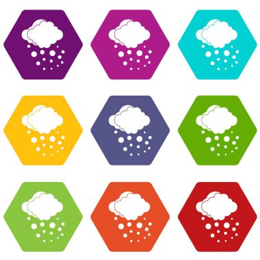 Dolu simge kümesi renk altı yüzlü ile bulut