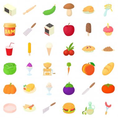 Spagetti Icons set, karikatür tarzı