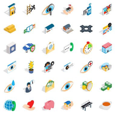 Keşif Icons set, izometrik stili