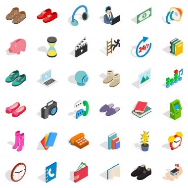 Katkı Icons set, izometrik stili