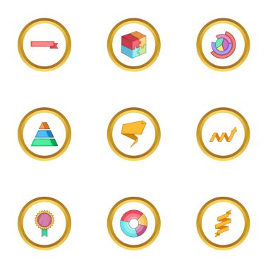 Renkli grafik simgeler kümesi, karikatür tarzı