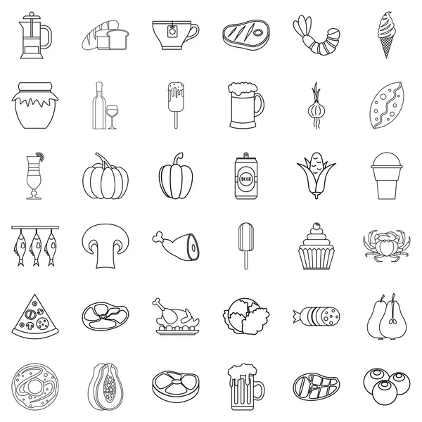 Berry icons set, outline style — Stock Vector