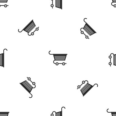 Alışveriş arabası desen sorunsuz siyah