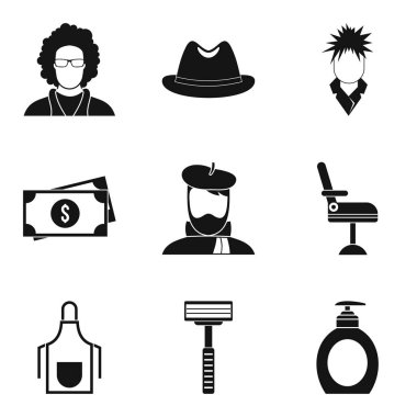 Dikenli Icons set, basit tarzı