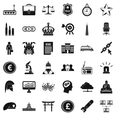 Kişi Icons set, basit tarzı