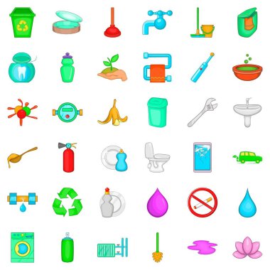 Çöp Icons set, karikatür tarzı