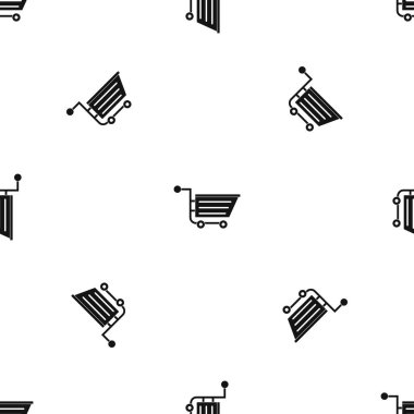 Satılık alışveriş sepeti desen sorunsuz siyah