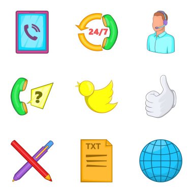 İş posta simgeleri ayarla, tarzı çizgi film