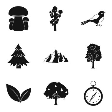 Avlanma Icons set, basit tarzı