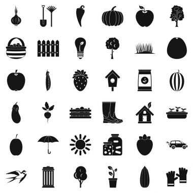 Bahçe Icons set, basit tarzı