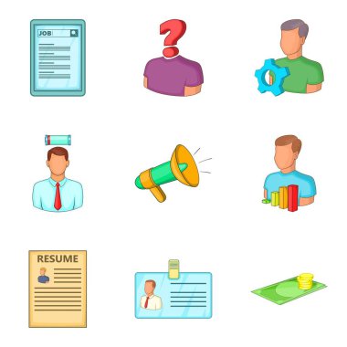 Takım lideri Icons set, karikatür tarzı