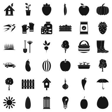 Ekipman Icons set, basit tarzı