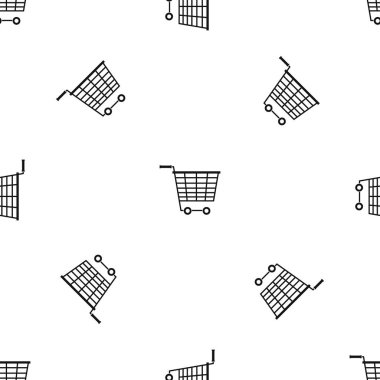 Plastik işleme deseni sorunsuz siyah boş süpermarket arabası