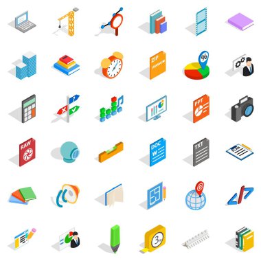 Kalem Icons set, izometrik stili