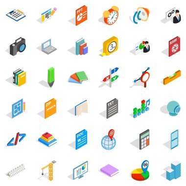 Marker Icons set, izometrik stili