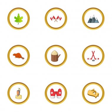 Kanada Icons set, karikatür tarzı