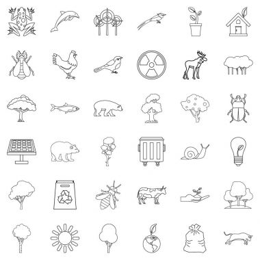 Doğa Icons set, anahat stili