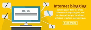 Internet bloglama afiş yatay kavramı