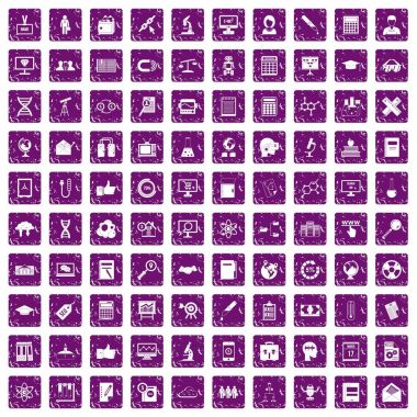 100 analytics simgeler grunge mor ayarla