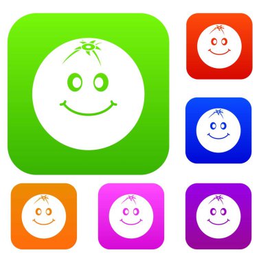 Meyve gülümseyen renk koleksiyonu ayarla