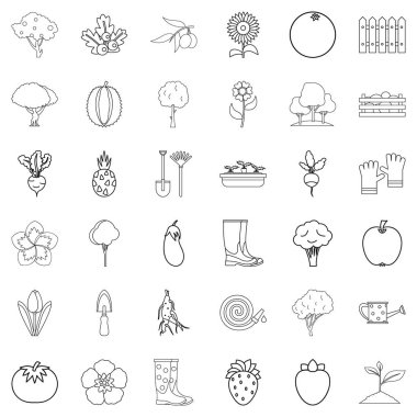 Bitki Icons set, anahat stili