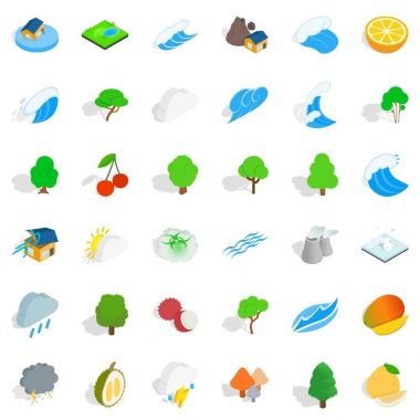 Hava Icons set, izometrik stili