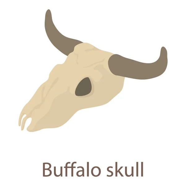 Buffalo lebka ikona, izometrické 3d styl — Stockový vektor